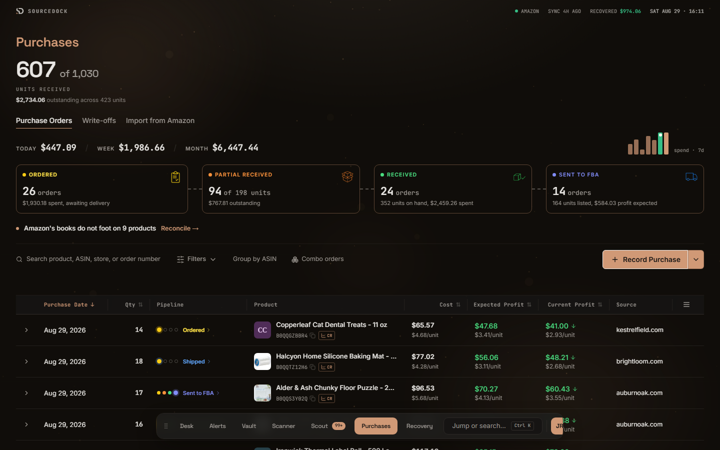 Track the order to Amazon